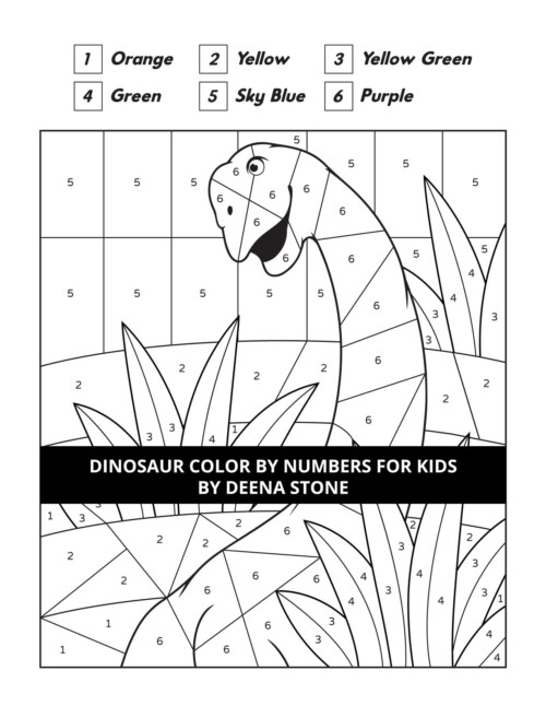 Dinosaur Color By Numbers For Kids - Deena Stone