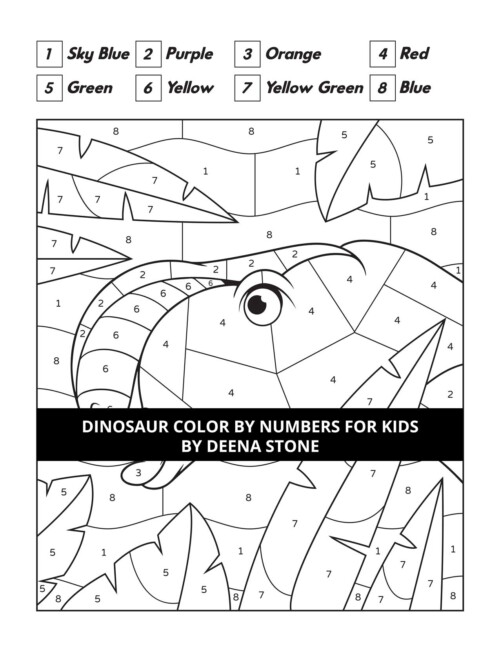 Dinosaur Color By Numbers For Kids - Deena Stone