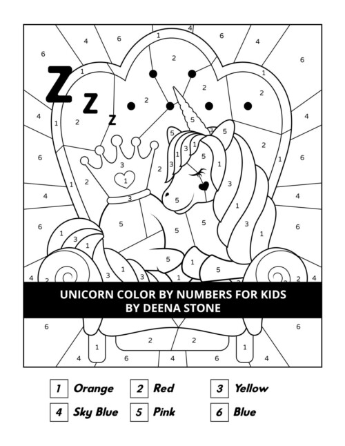 Unicorn Color By Numbers For Kids Deena Stone